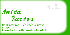 anita kurtos business card